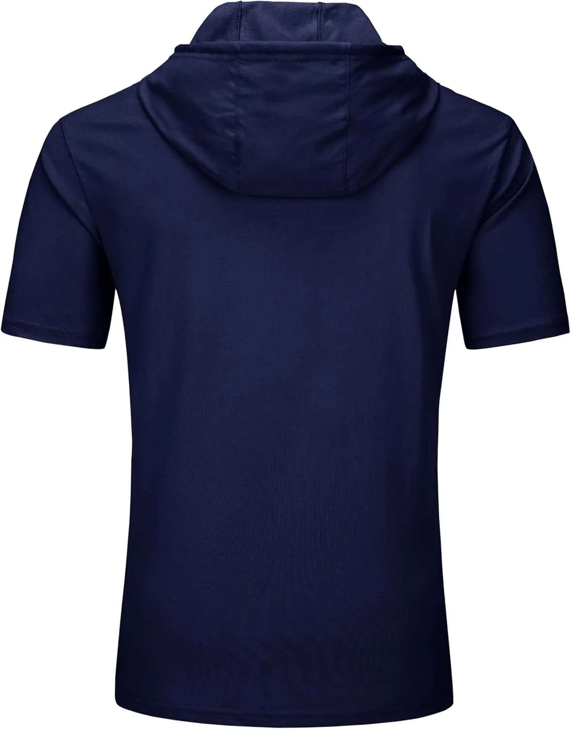 TACVASEN Short Sleeve Hoodies for Men Cotton Hoodies Summer Sweatshirt Lightweight Breathable Workout Shirts Pullover