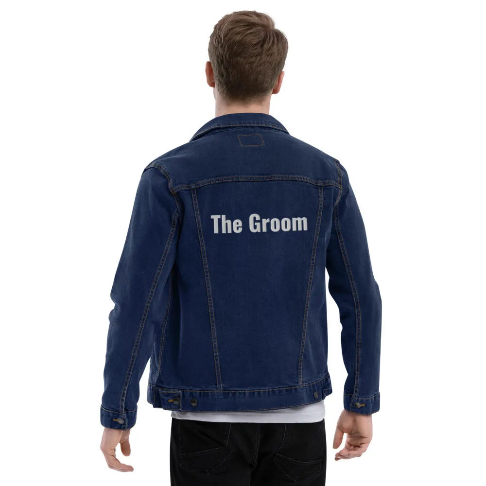 The Groom Black Denim Jacket. Personalized Unisex Embroidery Denim Jacket. Customizable Denim Jacket for Couples. DIY Custom Blue Denim Jacket. Done for You Custom  New Couple Jacket. Honeymoon Jacket. Winter and Fall Jacket for Newly Weds