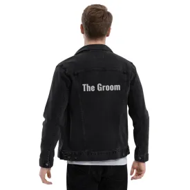 The Groom Black Denim Jacket. Personalized Unisex Embroidery Denim Jacket. Customizable Denim Jacket for Couples. DIY Custom Blue Denim Jacket. Done for You Custom  New Couple Jacket. Honeymoon Jacket. Winter and Fall Jacket for Newly Weds