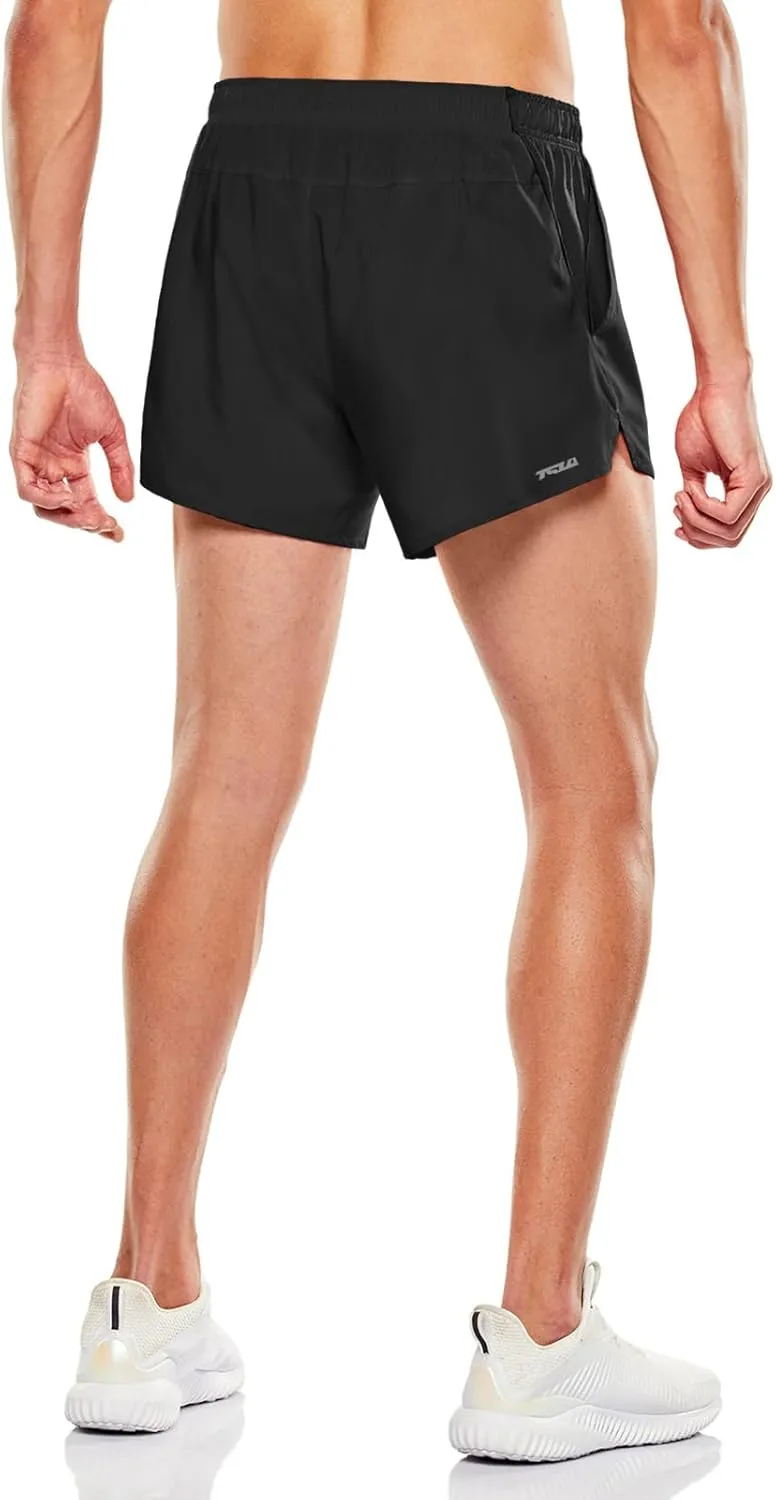 TSLA Men's Active Running Shorts, Training Exercise Workout Shorts, Quick Dry Gym Athletic Performance Shorts with Pockets