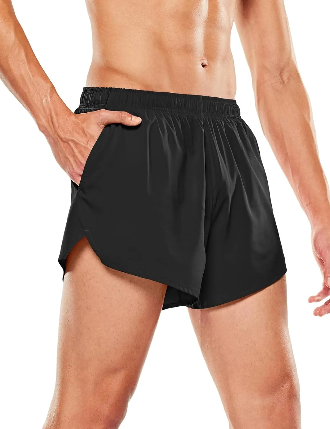 TSLA Men's Active Running Shorts, Training Exercise Workout Shorts, Quick Dry Gym Athletic Performance Shorts with Pockets