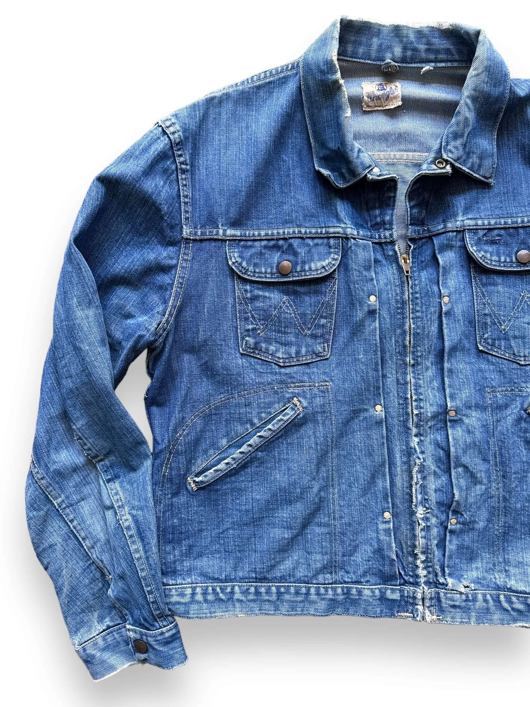 Vintage Wrangler Blue Bell MJZ Denim Jacket SZ 46