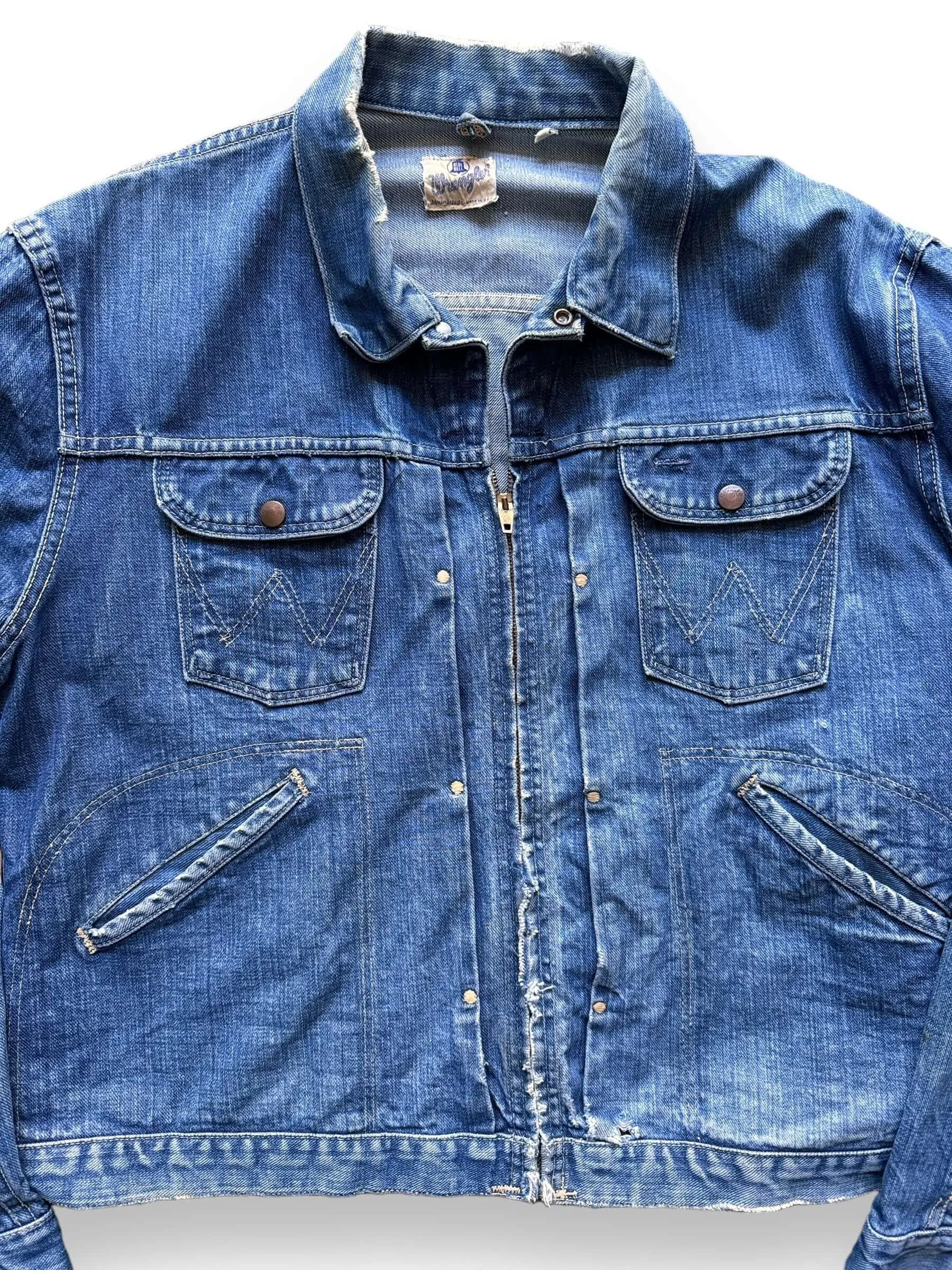 Vintage Wrangler Blue Bell MJZ Denim Jacket SZ 46