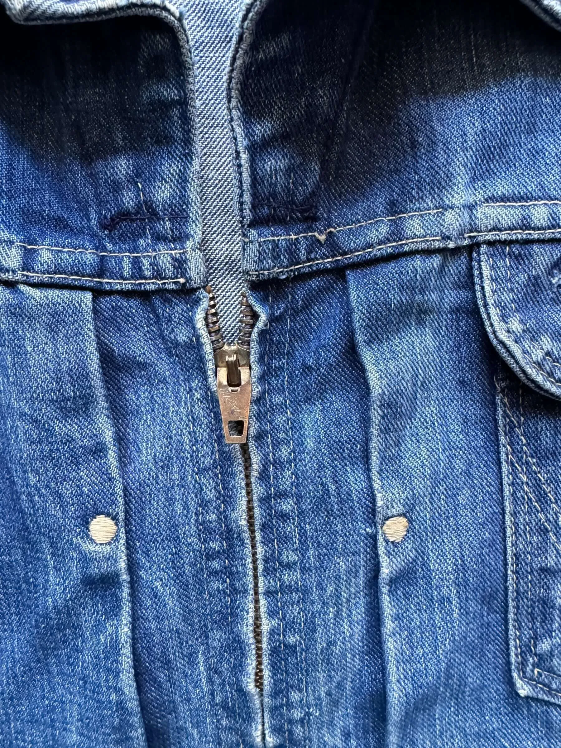 Vintage Wrangler Blue Bell MJZ Denim Jacket SZ 46