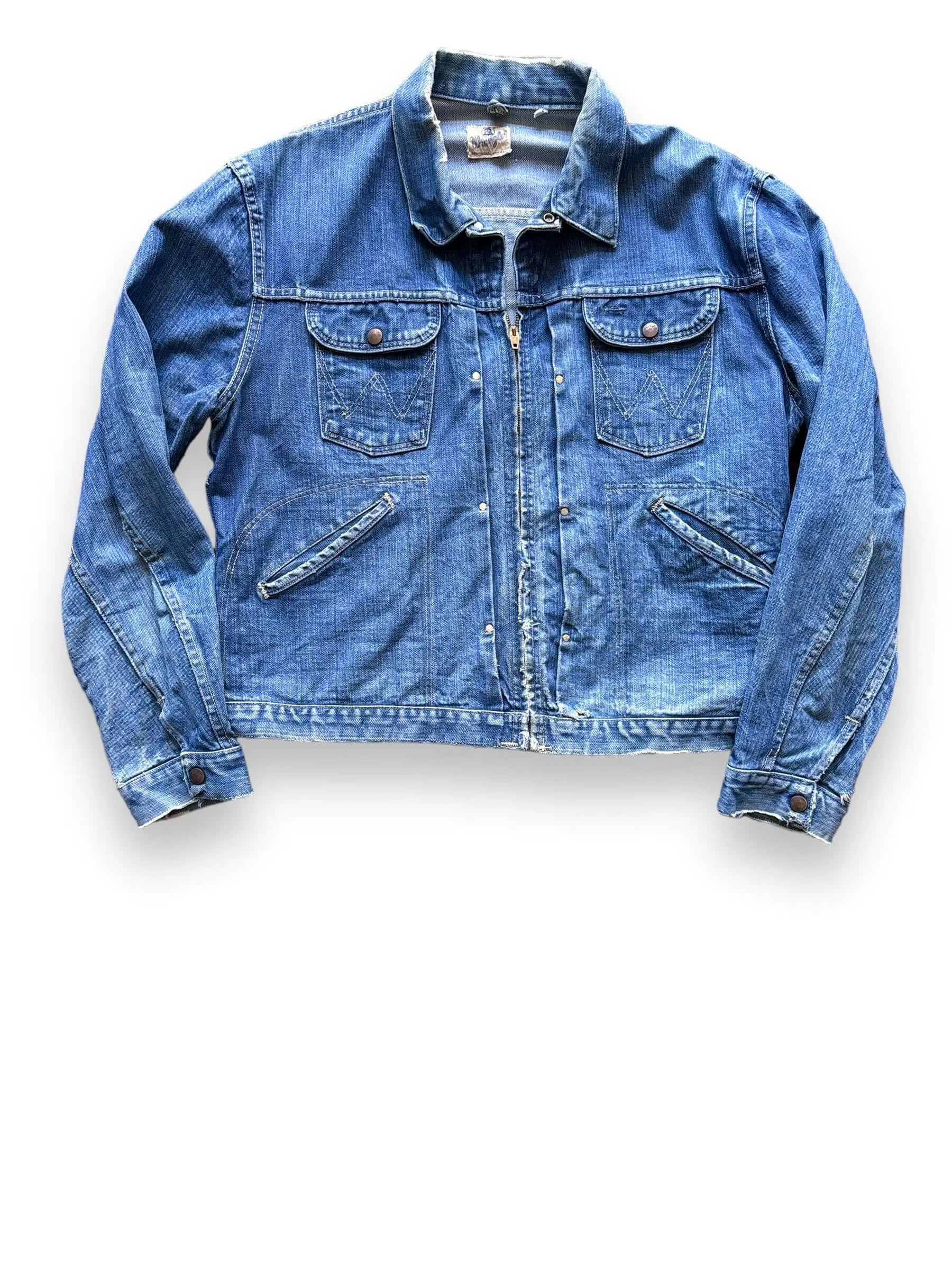 Vintage Wrangler Blue Bell MJZ Denim Jacket SZ 46