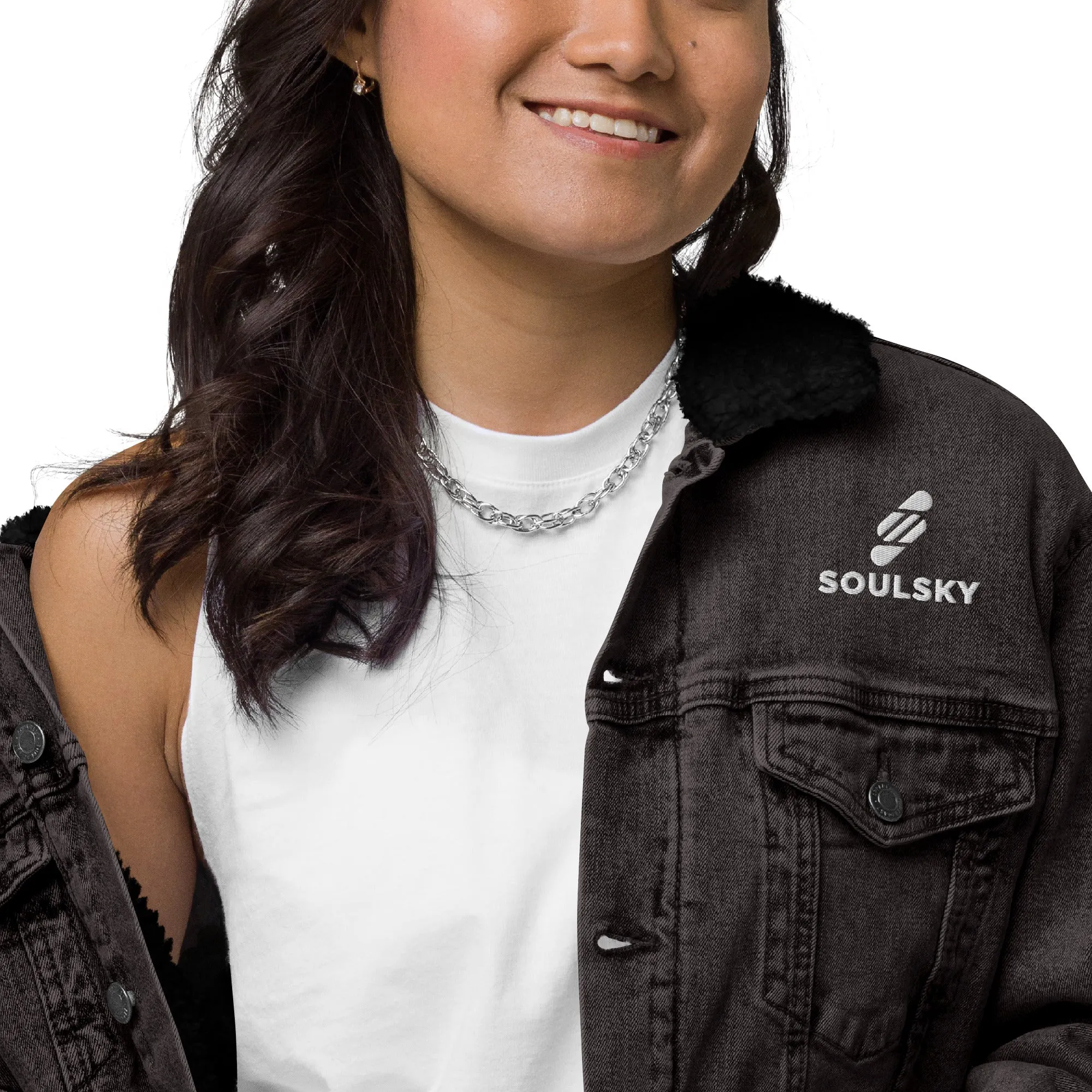 VISIONARY Unisex Denim Sherpa Jacket