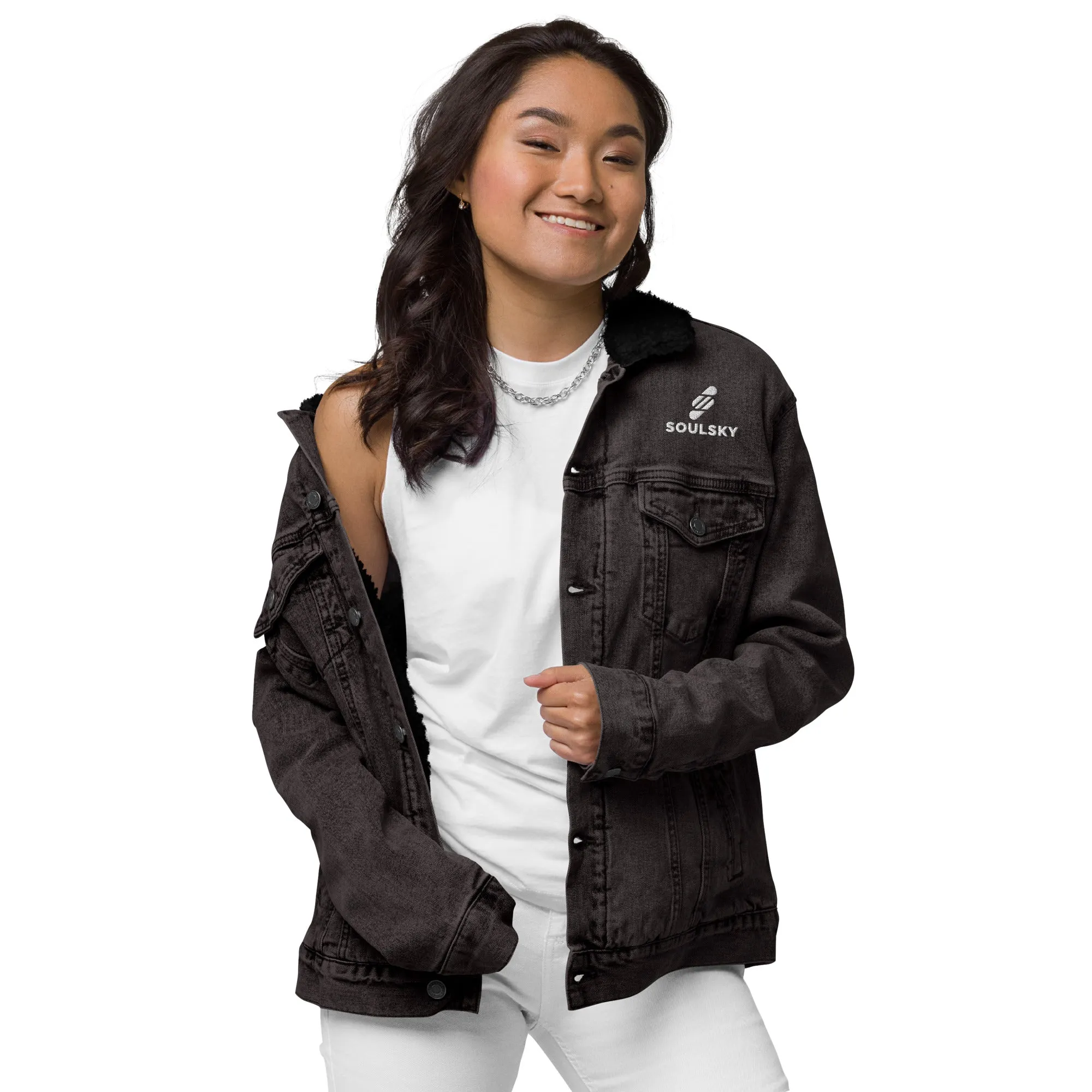 VISIONARY Unisex Denim Sherpa Jacket