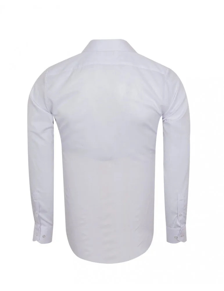 White Classic Twill Single Cuff Shirt