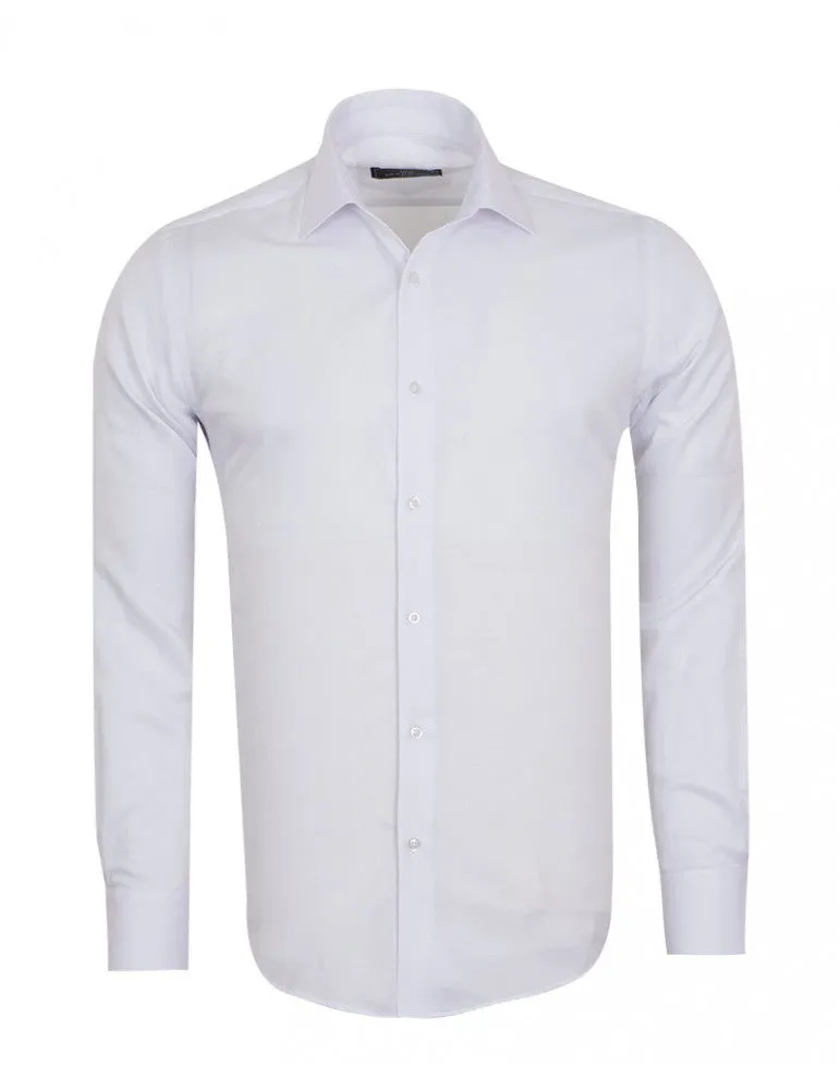 White Classic Twill Single Cuff Shirt
