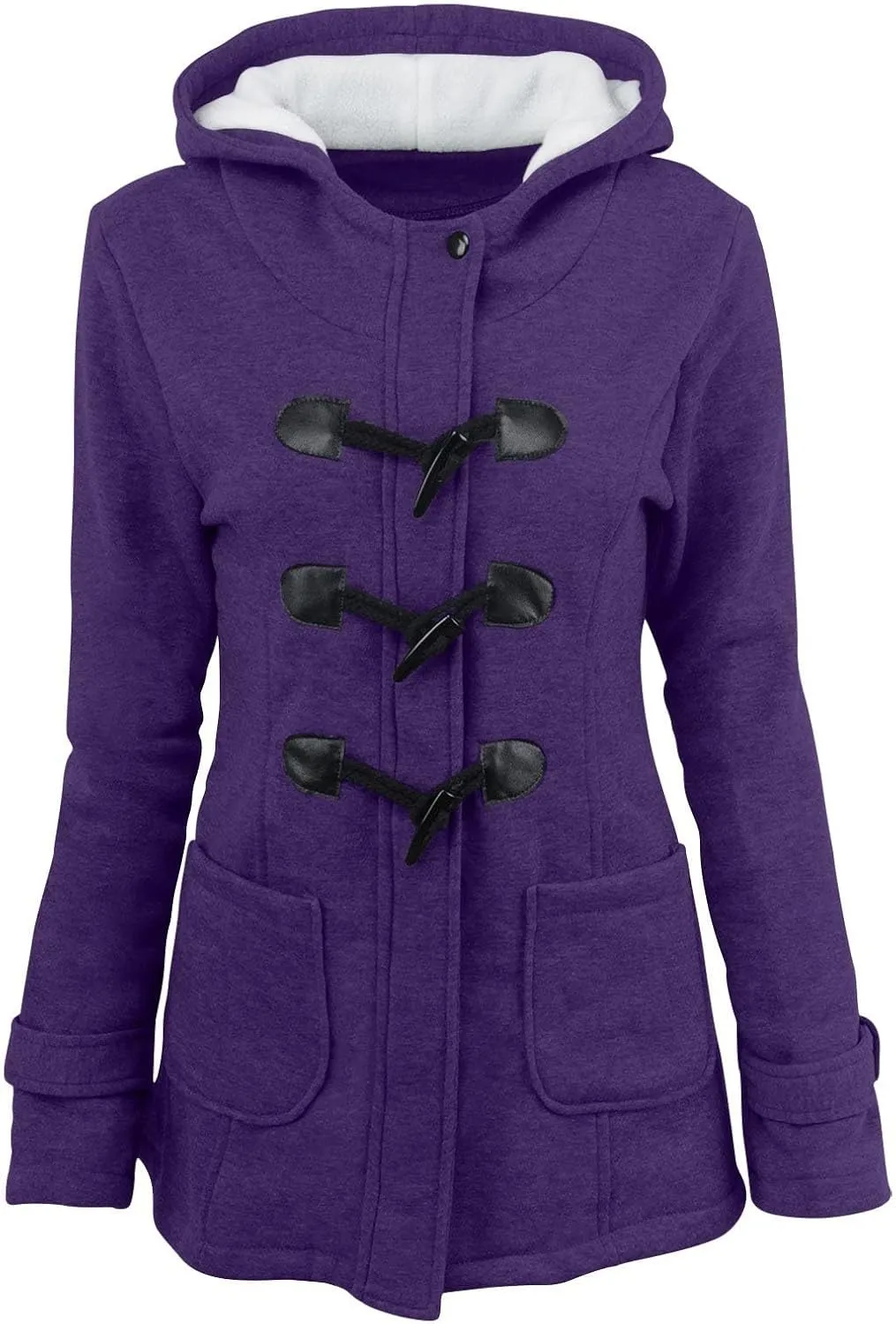 Winter Coats for Women Womens Trendy Horn Button Hooded Overcoat Long Sleeve Jackets 2025 Loose Travel Sweater