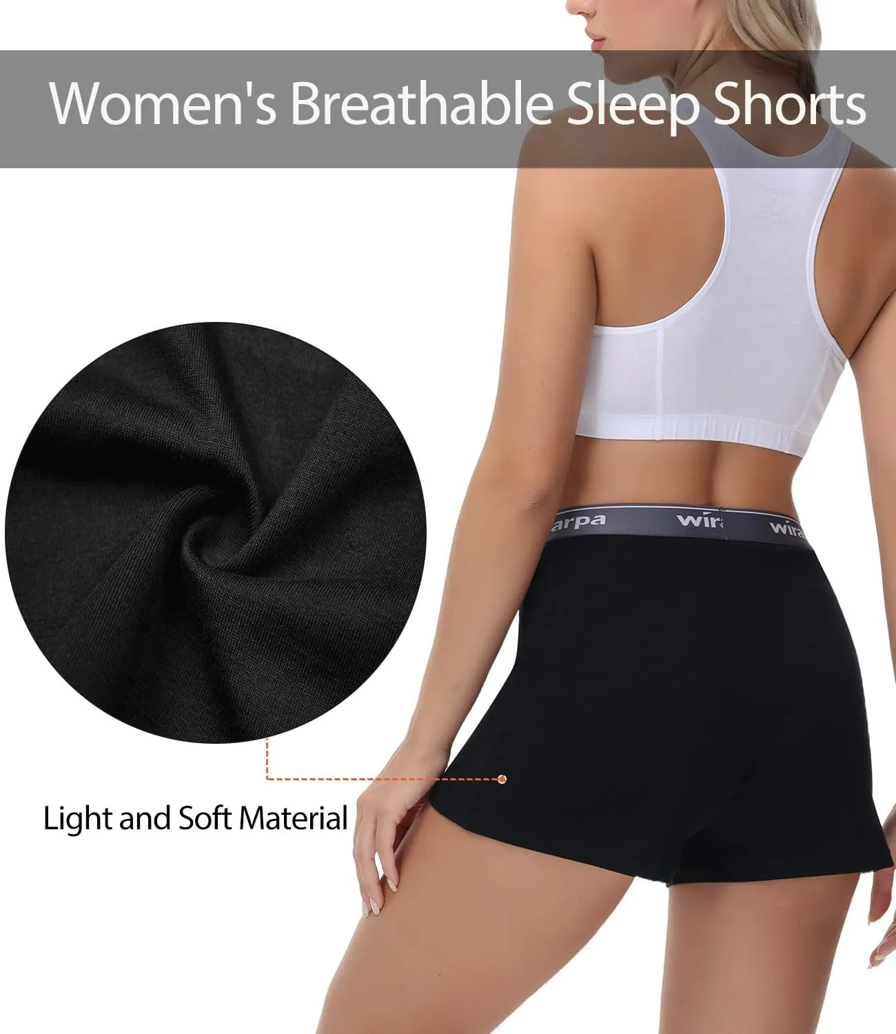 wirarpa Women's Cotton Sleep Shorts Comfywear Lounge Pajama Shorts 3 Pack