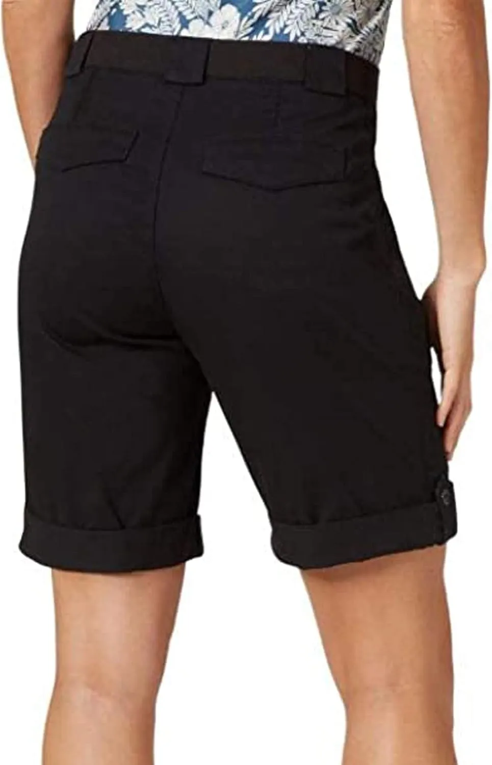 Women's Bermuda Shorts Casual High Waist Shorts Relaxed Fit Summer Pleated Cargo Button Shorts with Pockets