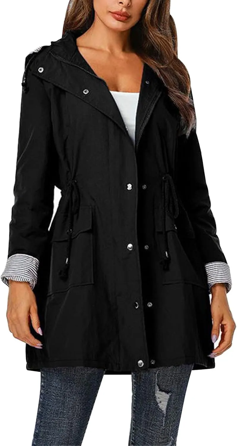 Women's Double Breasted Long Trench Coat 2024 Windproof Classic Lapel Windbreaker Jackets Stylish Loose Overcoat Outerwear