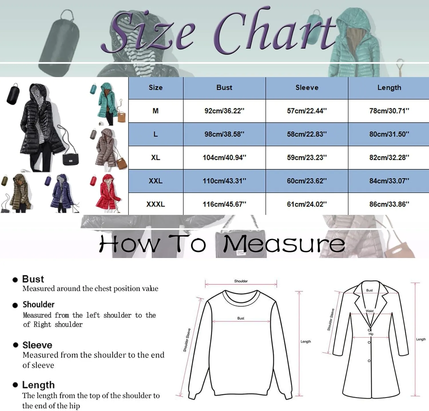 Women's Solid Color Mid Length Hooded Down Jacket with Drawstring Slim Fit Portable Outerwear Warmest Winter for